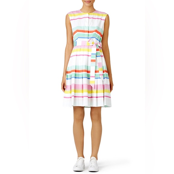 NWT $398 Kate Spade Multi Cape Stripe Sweet Candy Shirtdress - Picture 4 of 10
